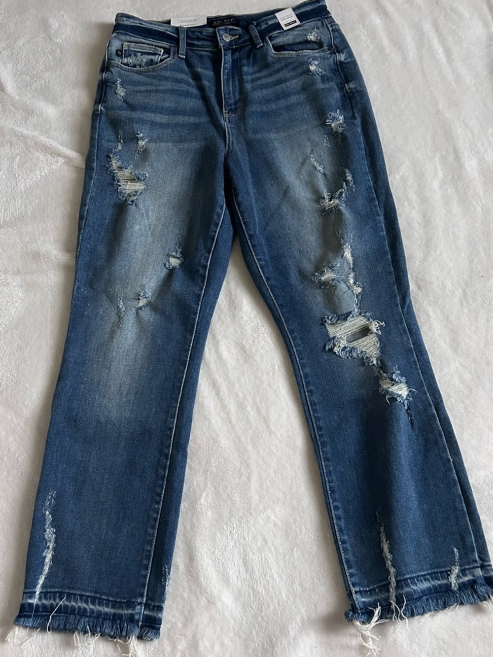 Judy Blue Harley Distressed Ankle Hem Jeans Size 9/29 New High Waisted
